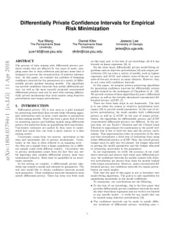Differentially Private Confidence Intervals for Empirical Risk
  Minimization