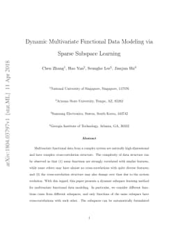 Dynamic Multivariate Functional Data Modeling via Sparse Subspace
  Learning