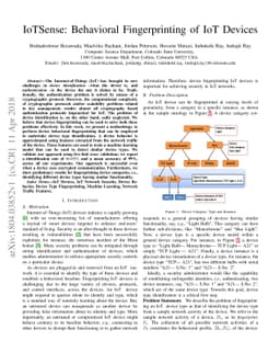 IoTSense: Behavioral Fingerprinting of IoT Devices