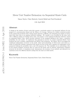 Motor Unit Number Estimation via Sequential Monte Carlo