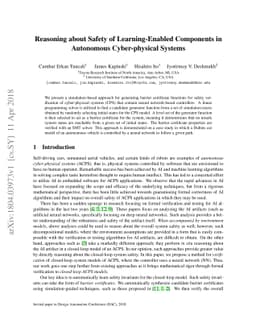 Reasoning about Safety of Learning-Enabled Components in Autonomous
  Cyber-physical Systems