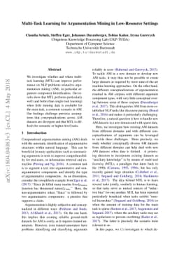 Multi-Task Learning for Argumentation Mining in Low-Resource Settings
