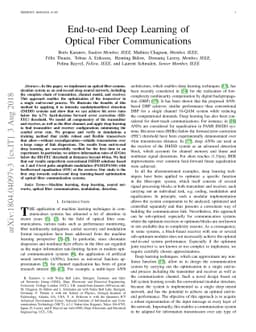 End-to-end Deep Learning of Optical Fiber Communications