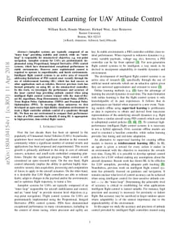 Reinforcement Learning for UAV Attitude Control