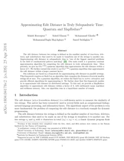Approximating Edit Distance in Truly Subquadratic Time: Quantum and
  MapReduce