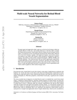 Multi-scale Neural Networks for Retinal Blood Vessels Segmentation