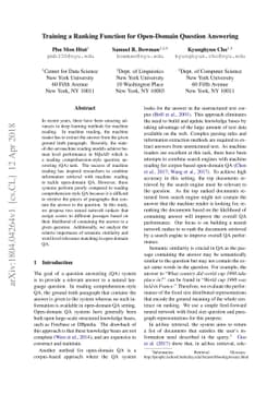 Training a Ranking Function for Open-Domain Question Answering
