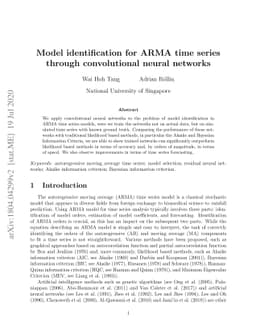 Model identification for ARMA time series through convolutional neural
  networks