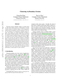 Clustering via Boundary Erosion
