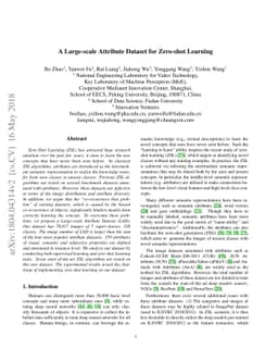A Large-scale Attribute Dataset for Zero-shot Learning