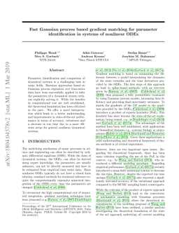 Fast Gaussian Process Based Gradient Matching for Parameter
  Identification in Systems of Nonlinear ODEs