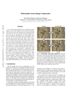 Deformation Aware Image Compression