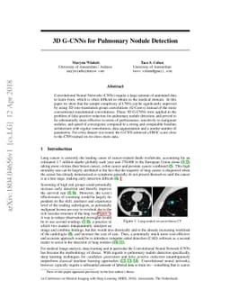 3D G-CNNs for Pulmonary Nodule Detection