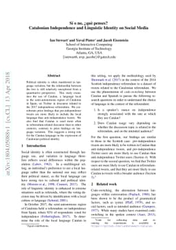 Sí o no, què penses? Catalonian Independence and Linguistic Identity
  on Social Media