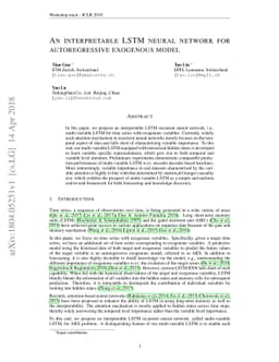 An interpretable LSTM neural network for autoregressive exogenous model
