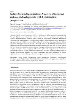 Particle Swarm Optimization: A survey of historical and recent
  developments with hybridization perspectives