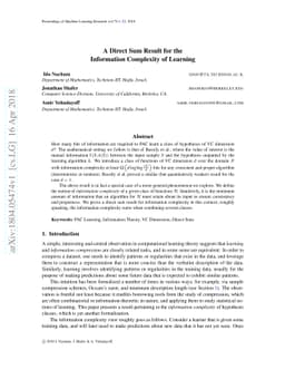 A Direct Sum Result for the Information Complexity of Learning