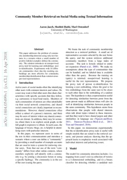 Community Member Retrieval on Social Media using Textual Information