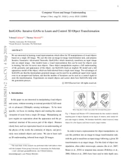 IterGANs: Iterative GANs to Learn and Control 3D Object Transformation