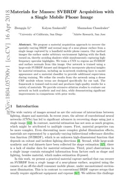 Materials for Masses: SVBRDF Acquisition with a Single Mobile Phone
  Image