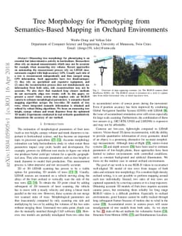 Tree Morphology for Phenotyping from Semantics-Based Mapping in Orchard
  Environments