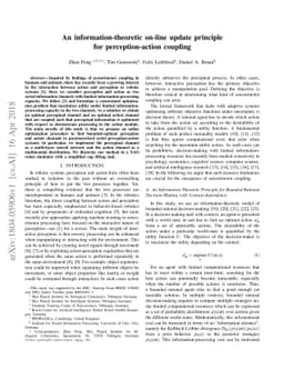 An information-theoretic on-line update principle for perception-action
  coupling
