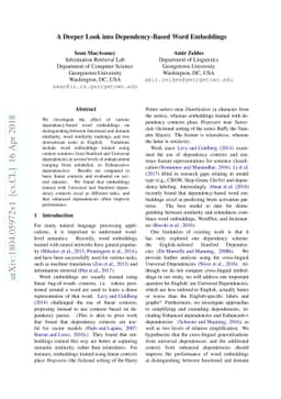 A Deeper Look into Dependency-Based Word Embeddings