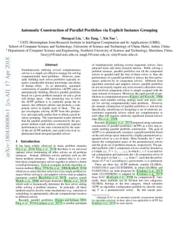Automatic Construction of Parallel Portfolios via Explicit Instance
  Grouping
