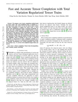 Fast and Accurate Tensor Completion with Total Variation Regularized
  Tensor Trains