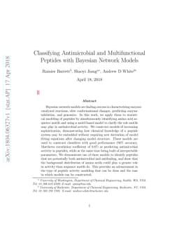 Classifying Antimicrobial and Multifunctional Peptides with Bayesian
  Network Models