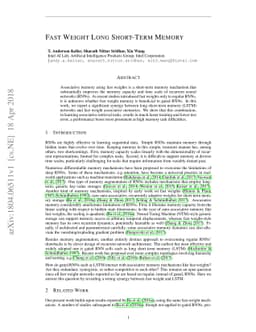 Fast Weight Long Short-Term Memory