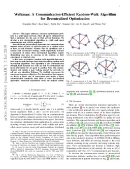 Walkman: A Communication-Efficient Random-Walk Algorithm for
  Decentralized Optimization