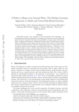 A Robot to Shape your Natural Plant: The Machine Learning Approach to
  Model and Control Bio-Hybrid Systems
