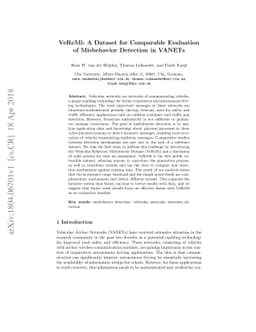 VeReMi: A Dataset for Comparable Evaluation of Misbehavior Detection in
  VANETs