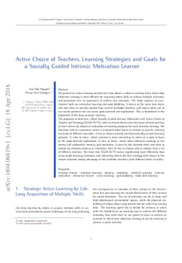 Active choice of teachers, learning strategies and goals for a socially
  guided intrinsic motivation learner