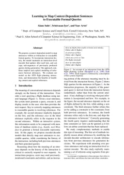 Learning to Map Context-Dependent Sentences to Executable Formal Queries