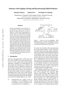Sentences with Gapping: Parsing and Reconstructing Elided Predicates