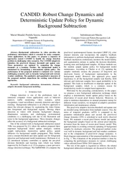 CANDID: Robust Change Dynamics and Deterministic Update Policy for
  Dynamic Background Subtraction