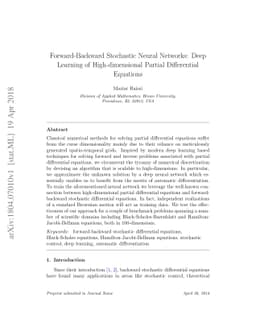 Forward-Backward Stochastic Neural Networks: Deep Learning of
  High-dimensional Partial Differential Equations