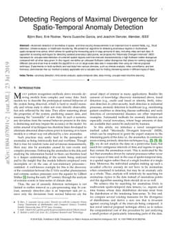 Detecting Regions of Maximal Divergence for Spatio-Temporal Anomaly
  Detection