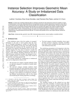 Instance Selection Improves Geometric Mean Accuracy: A Study on
  Imbalanced Data Classification