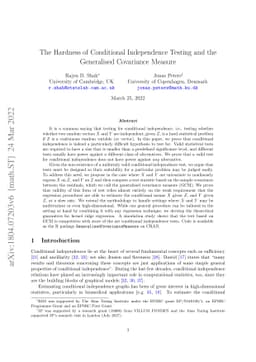 The Hardness of Conditional Independence Testing and the Generalised
  Covariance Measure