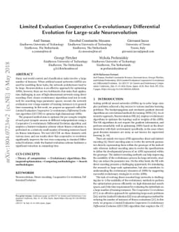 Limited Evaluation Cooperative Co-evolutionary Differential Evolution
  for Large-scale Neuroevolution