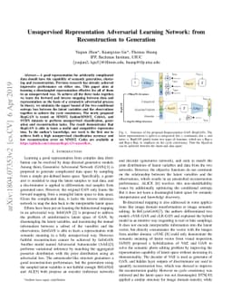 Unsupervised Representation Adversarial Learning Network: from
  Reconstruction to Generation