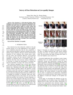 Survey of Face Detection on Low-quality Images
