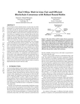 Don't Mine, Wait in Line: Fair and Efficient Blockchain Consensus with
  Robust Round Robin