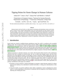 Tipping Points for Norm Change in Human Cultures