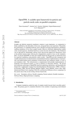 OpenFPM: A scalable open framework for particle and particle-mesh codes
  on parallel computers