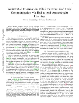 Achievable Information Rates for Nonlinear Fiber Communication via
  End-to-end Autoencoder Learning