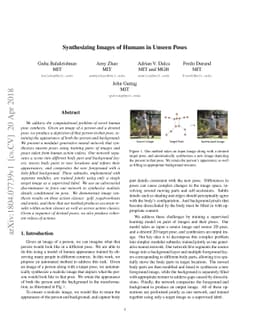 Synthesizing Images of Humans in Unseen Poses